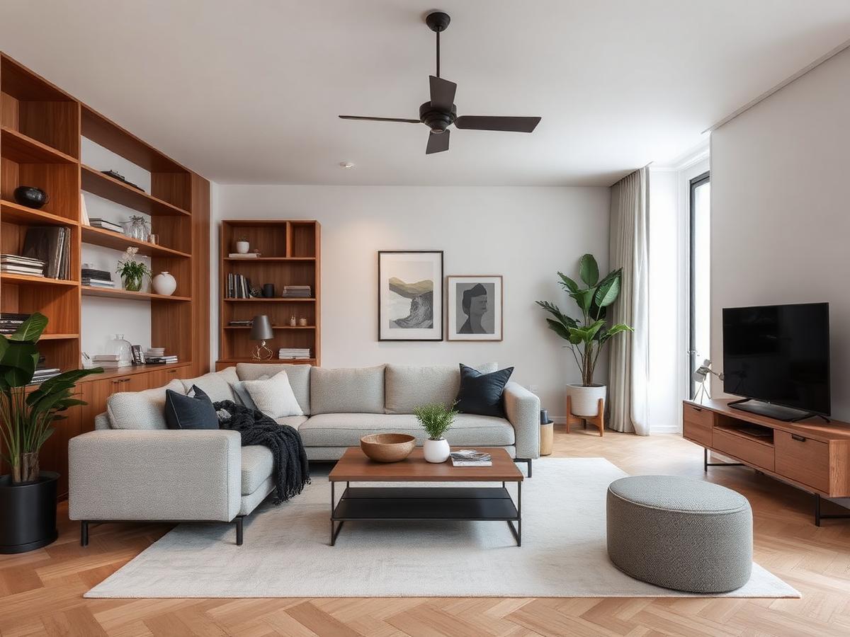Redesigned living room concept with optimized layout and layered lighting